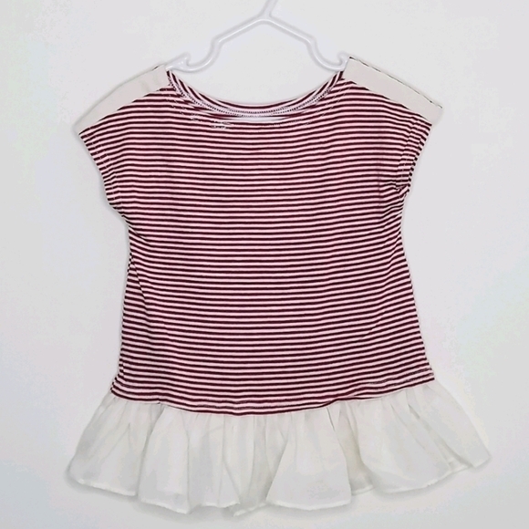 Pippa & Julie Stripe Ruffle Hem Shirt 2T - Picture 1 of 4
